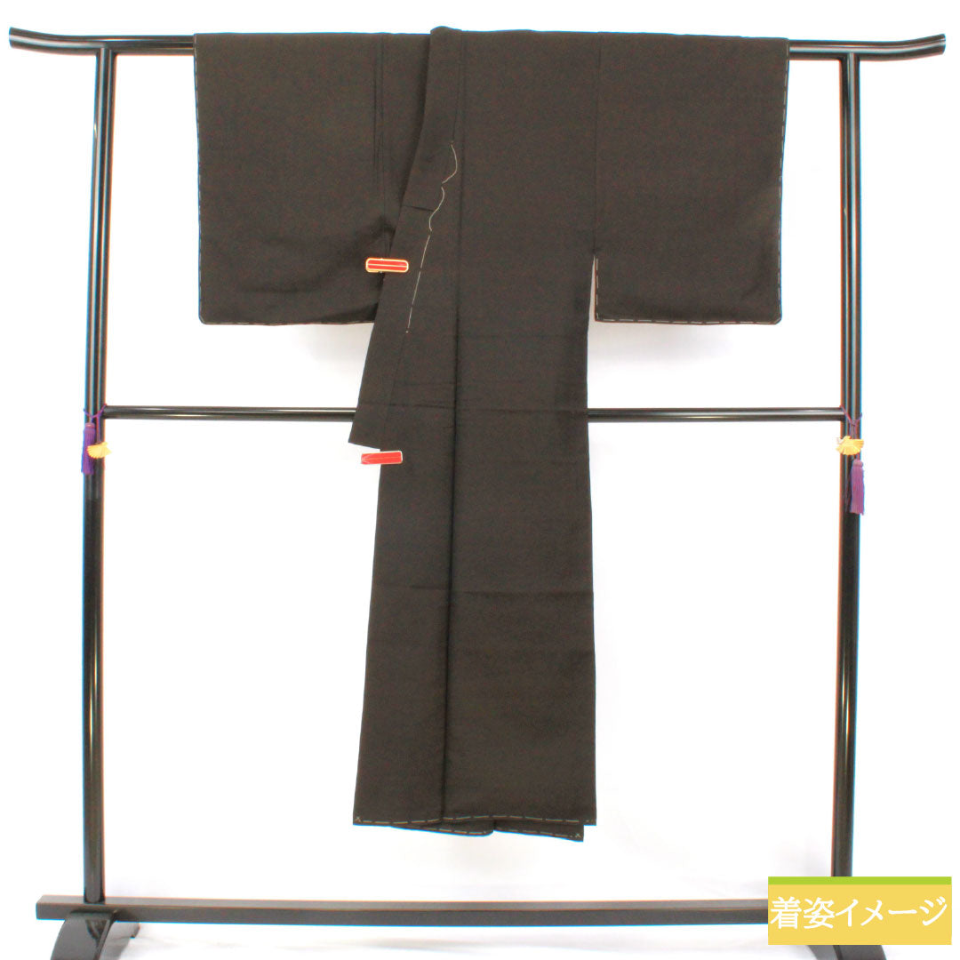 リサイクル着物】男物 正絹 Aランク 身丈139cm 裄丈66.5cm 涅色（くり