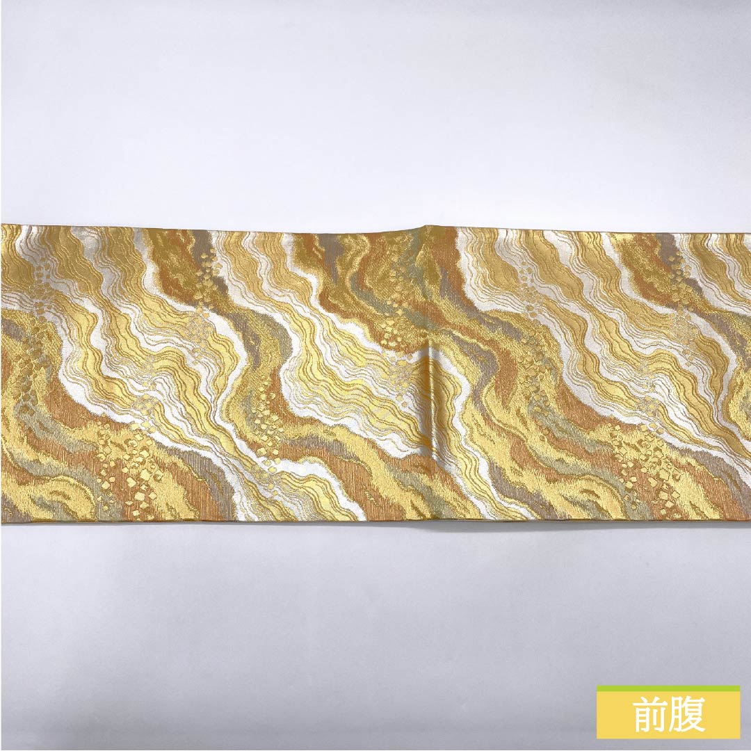 袋帯 正絹 Sランク 波紋様 留袖用 帯丈436cm 六通 フォーマル 銀系 1123015972322