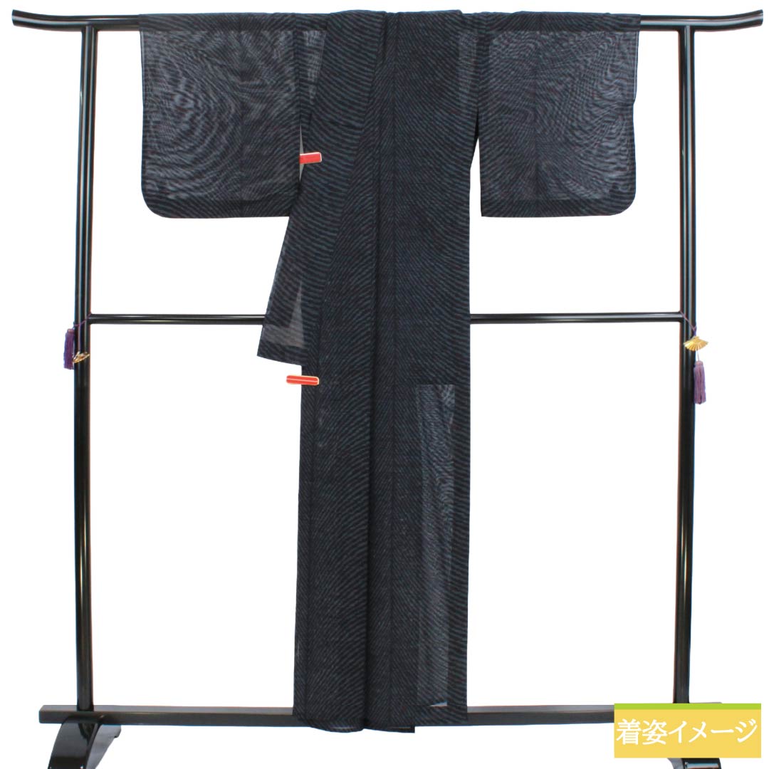 リサイクル着物】夏物 正絹 紬 Aランク 身丈156cm 裄丈67cm 抽象模様