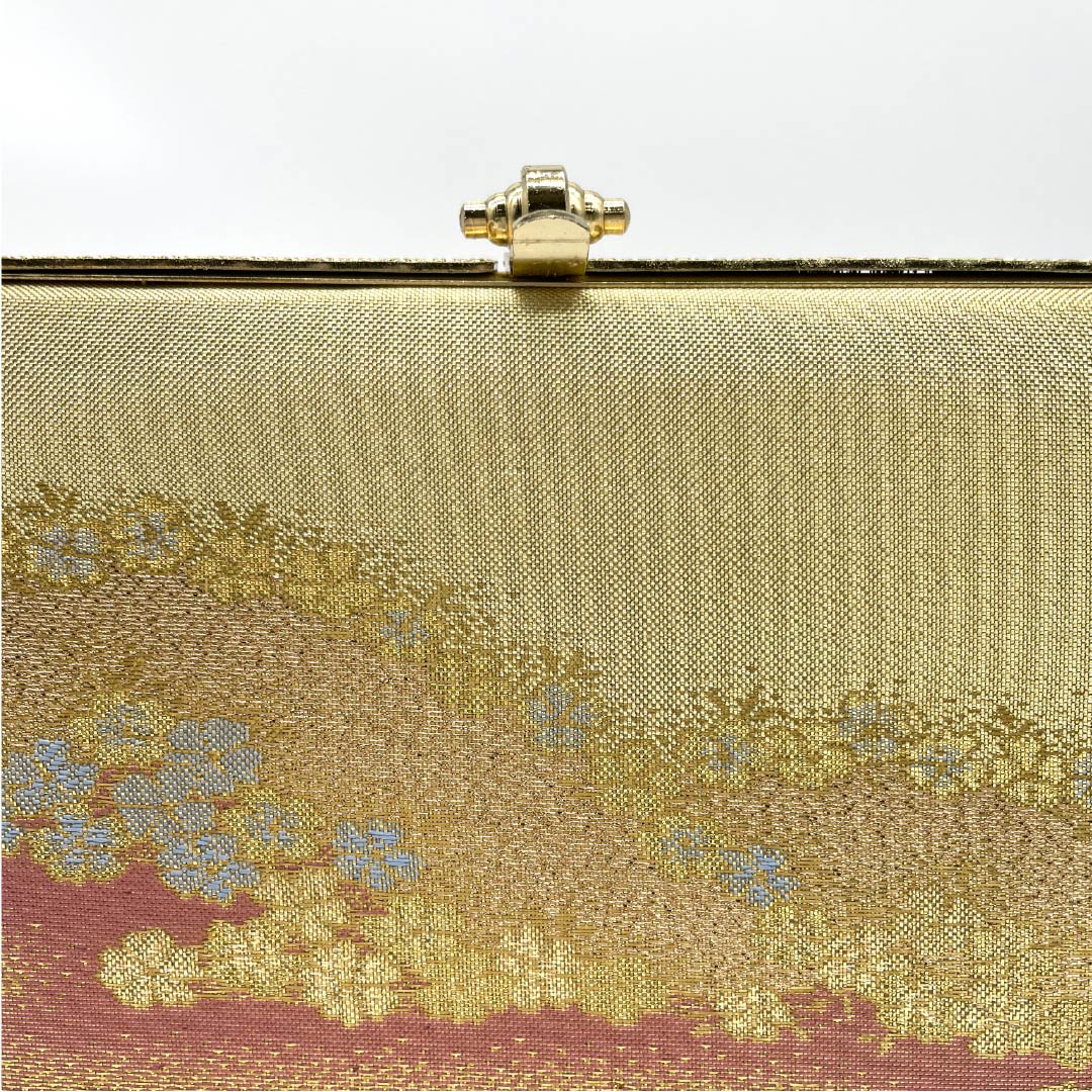 (New old stock) Formal sandal and bag set, gold, unused, cherry blossom, classic pattern, M size, gold, S rank, 1133000162321