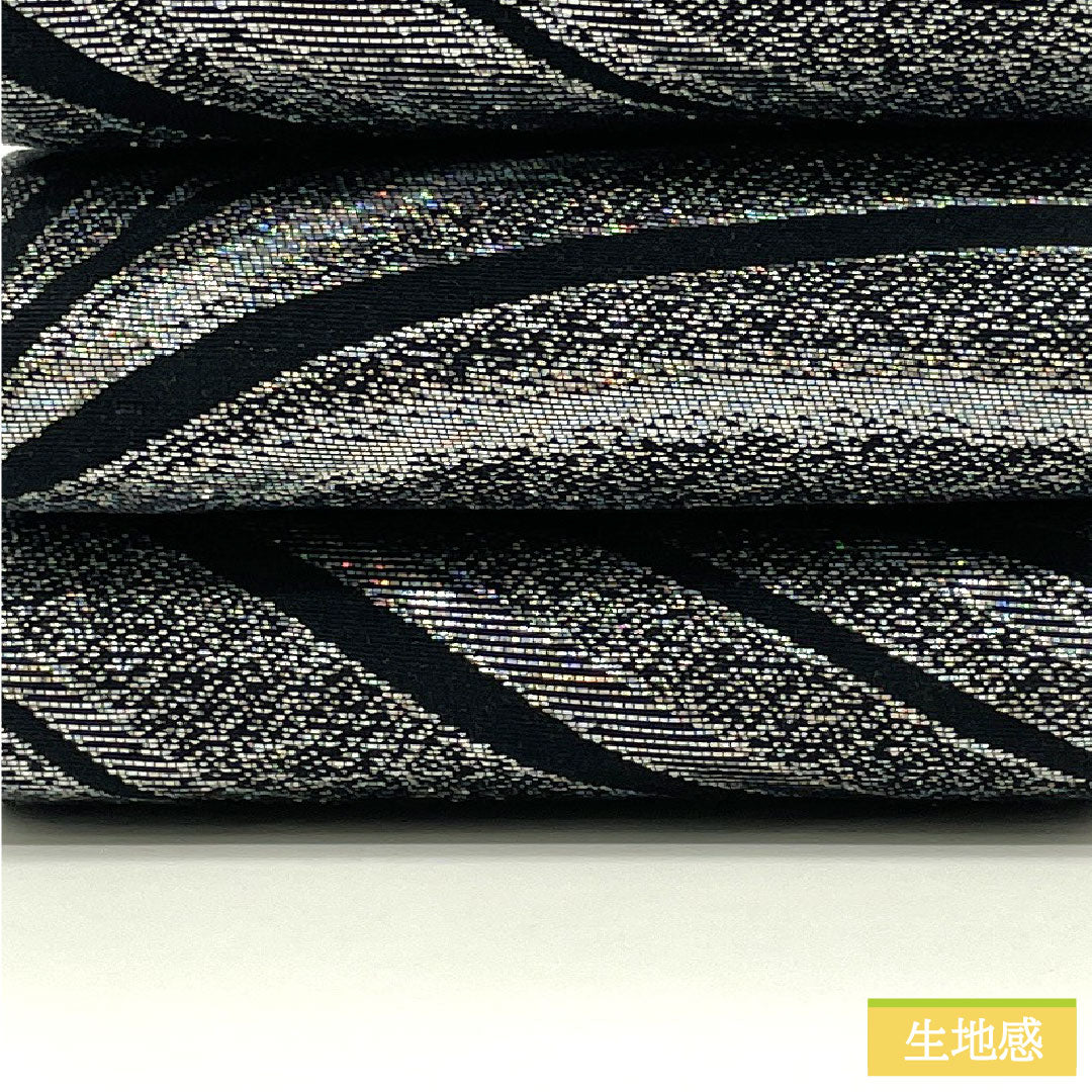 （新品未使用品）角帯 正絹 NEWランク オーロラ キラキラ 幾何学模様 水玉模様 帯丈412cm 幅10cm グラデーション系 1134000621999