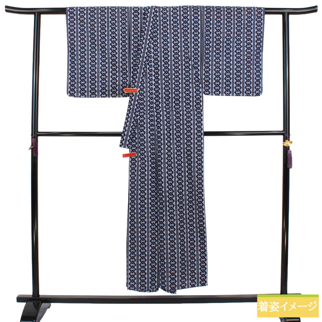 メンズ浴衣 木綿 Sランク 身丈148.5cm 裄丈67cm 吉原つなぎ 見上げあり 居敷当て付き 単衣 グレー系 1138000592422