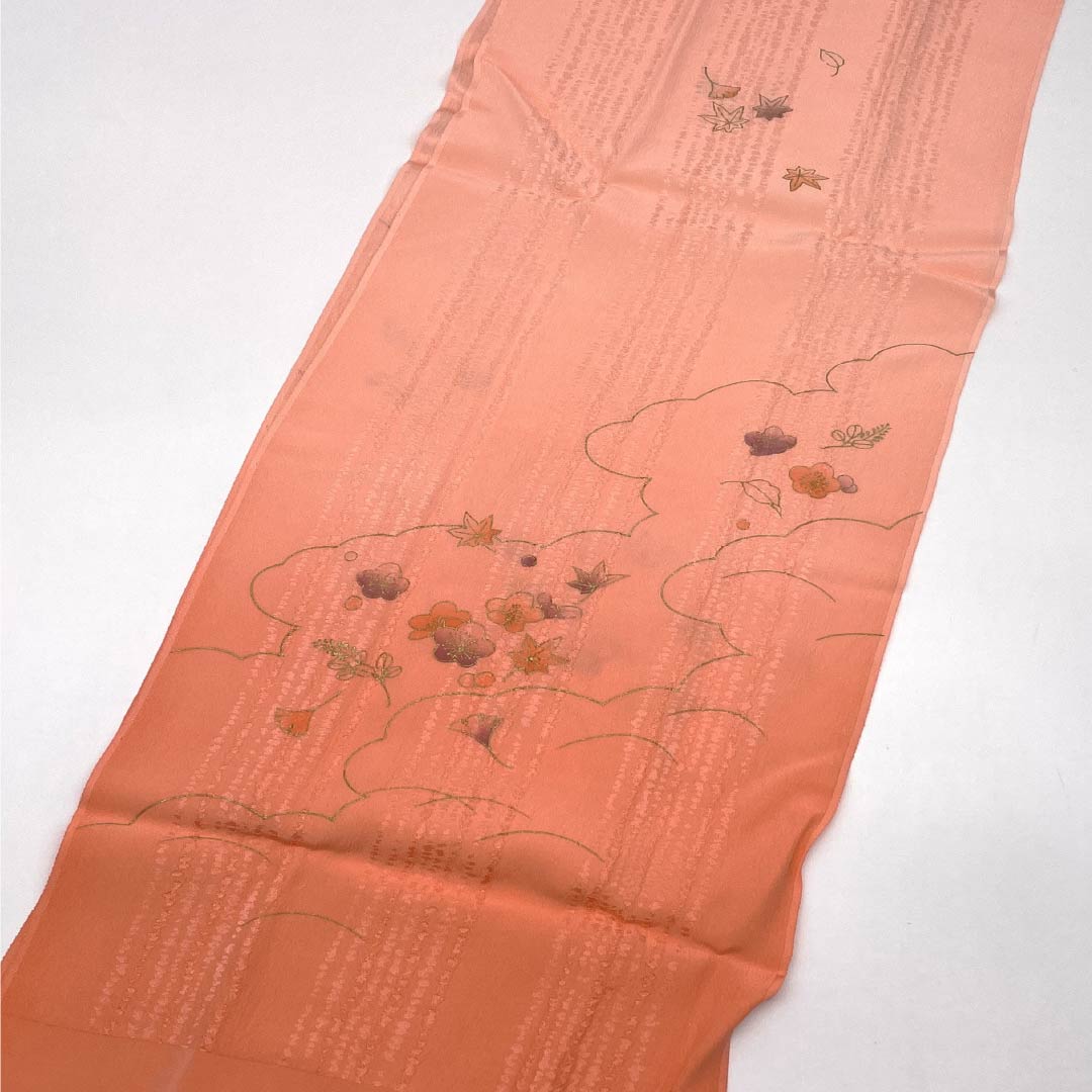 （新古品） 帯締め・帯揚げセット 正絹 Sランク 中紅色（なかべにいろ） 長さ約154cm 幅約1.5cm セミフォーマル 朱系 1141000142316