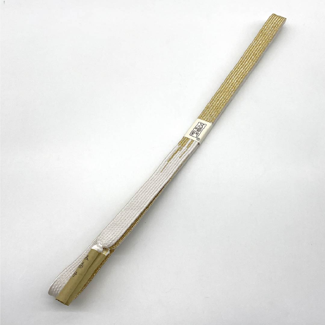 掛け軸 帯紐 正絹 森博多織 男帯 角帯 正絹 博多織 武士 変受 幅2.7寸(10.2cm)×6尺