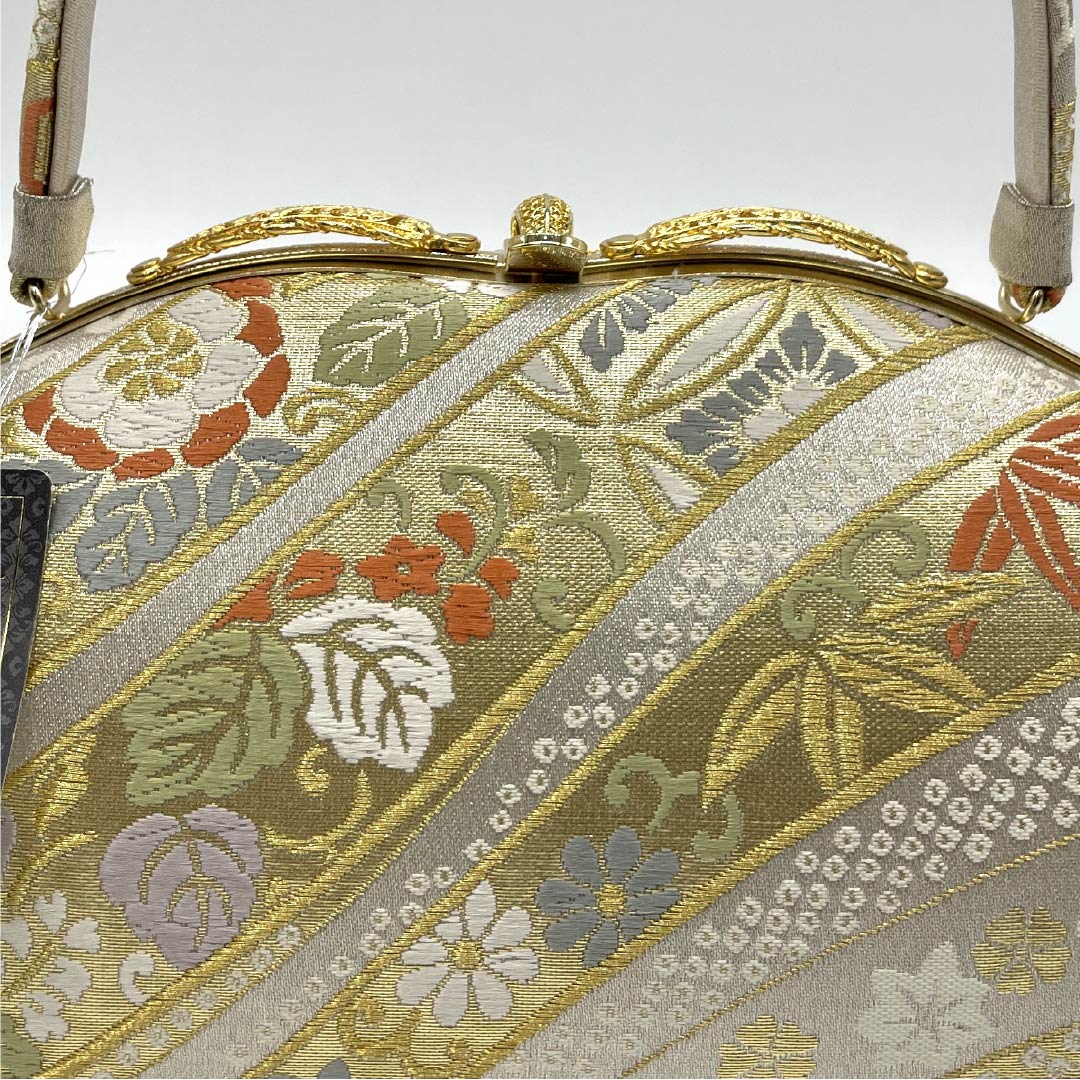 （新古品）草履バッグセット フォーマル Aランク 吉祥文様 帯地 Lサイズ 金系 1133000463421