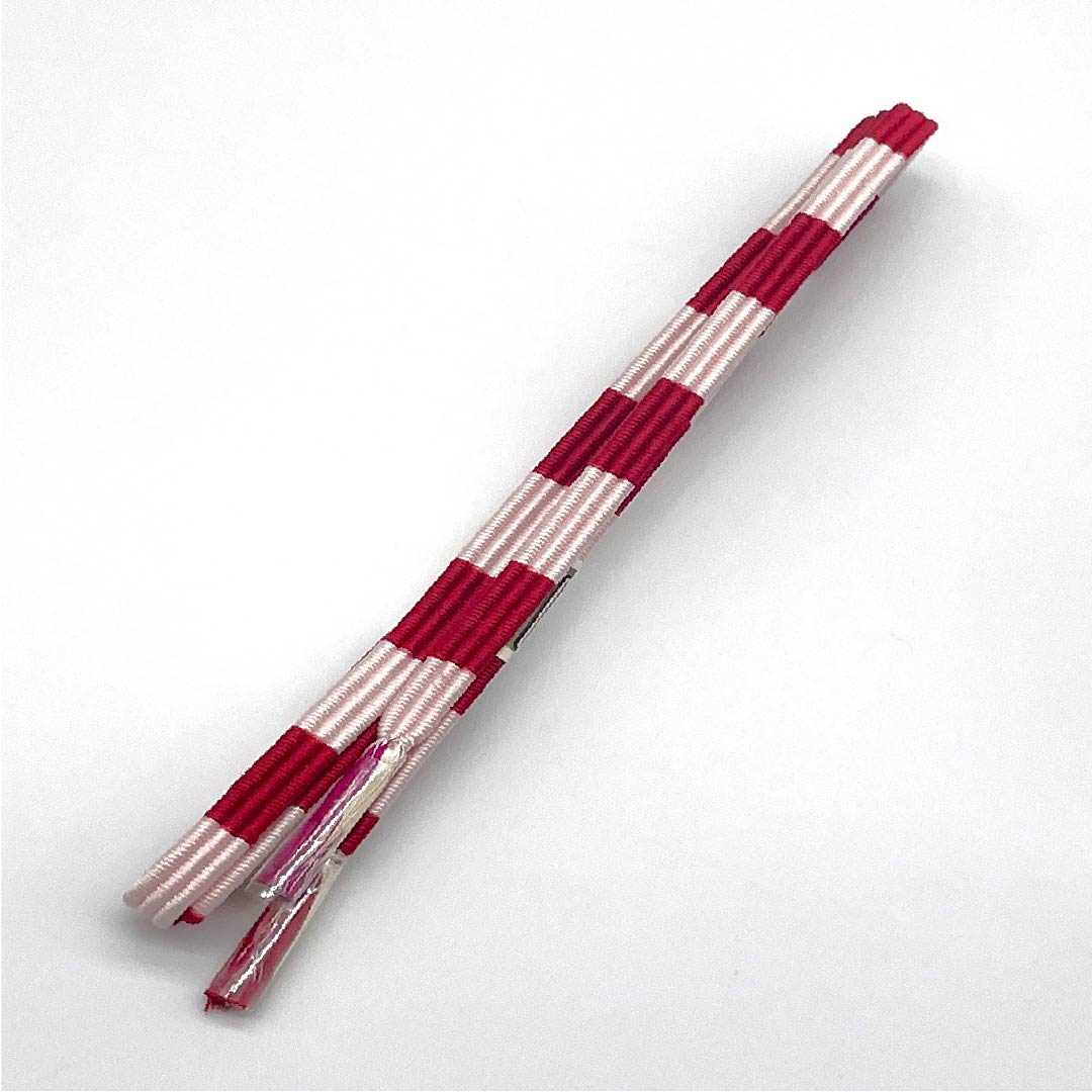 （新古品） 帯締め 正絹 NEWランク  真紅色（しんくいろ） 桜色（さくらいろ） 2色遣い 長さ約152cm 幅約1cm カジュアル 赤系 1135004021312