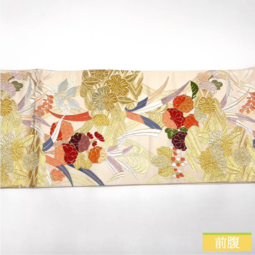 袋帯 正絹 Sランク 胡粉色（ごふんいろ） 唐織 留袖用 振袖用 古典柄 帯丈432cm 六通 フォーマル 白系 1123015642311