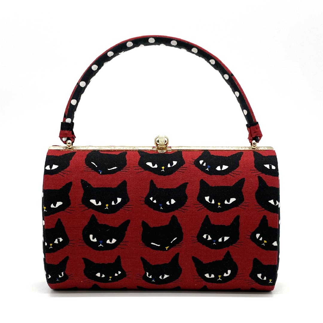 Japanese style bag, casual, black cat, cat, animal, red, NEW rank, 113900061112