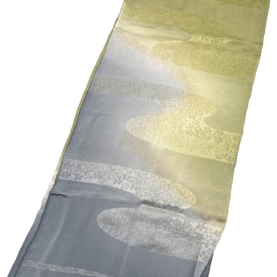 （新古品） 帯締め・帯揚げセット 正絹 Sランク ボカシ染 流水 長さ約156cm 幅約1.5cm フォーマル グラデーション系 1141000182399