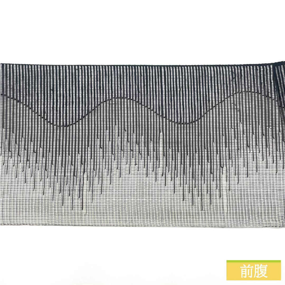 袋帯 正絹 抽象模様 帯丈446cm Bランク 六通 カジュアル モノトーン 1123012434327