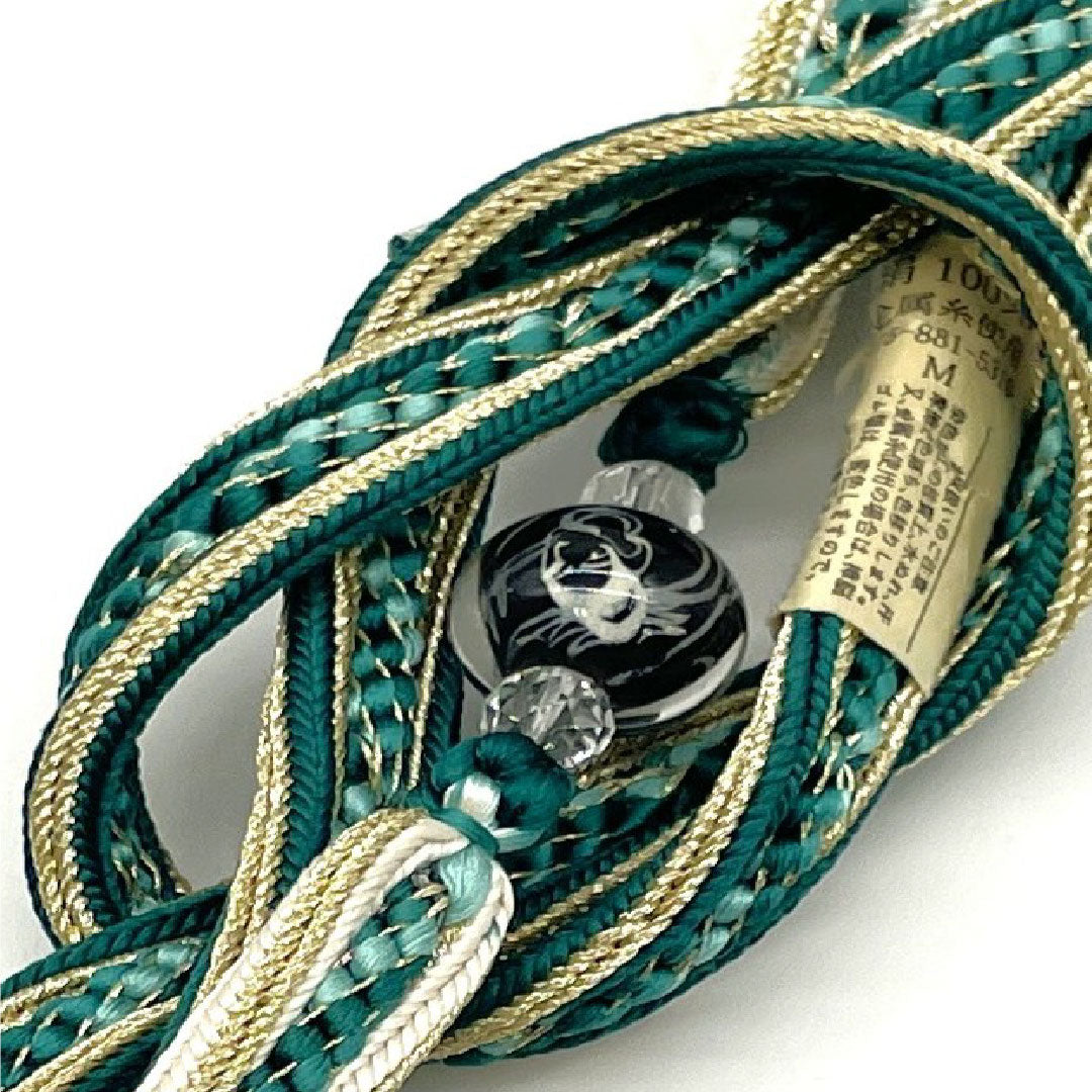 (新品)帯締め 正絹 NEWランク  翆色（すいしょく） 千地泰弘 天女 グラデーション 長さ約169cm 幅約1.4cm セミフォーマル 緑系 1135005171319