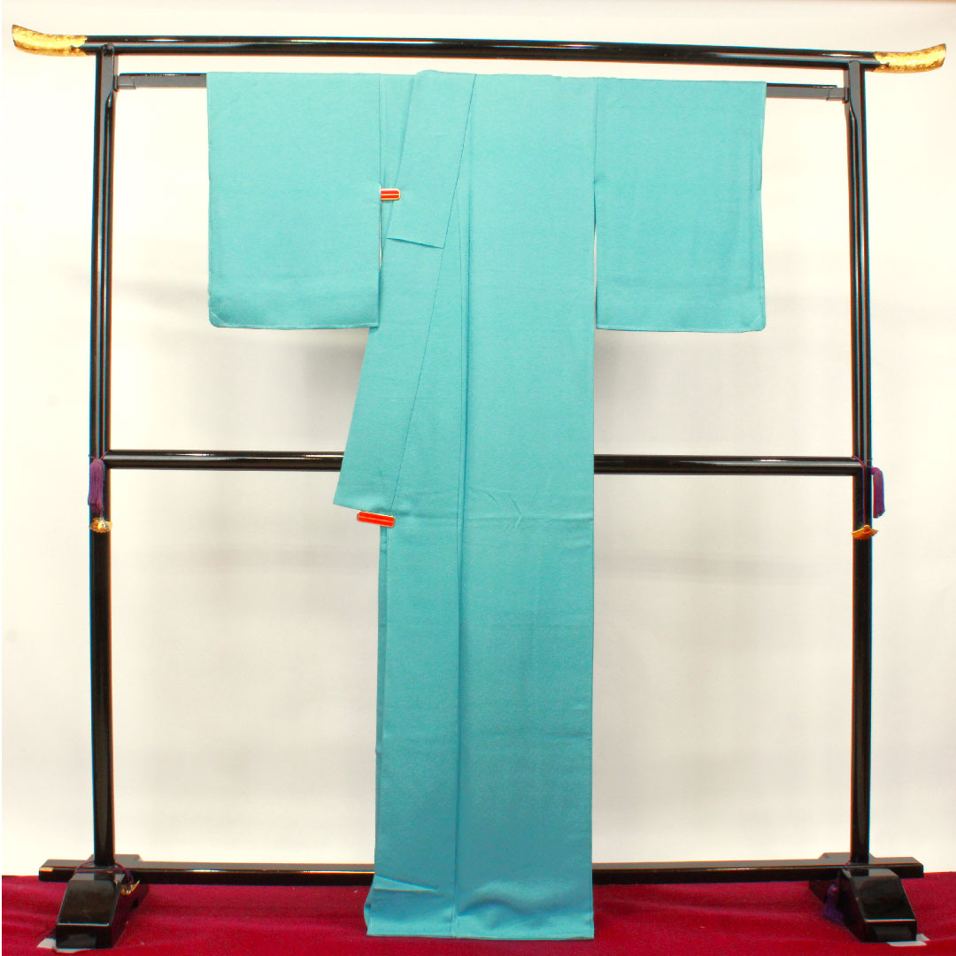 色無地 正絹 浅縹色 しつけ糸付き 未使用品 中陰片喰  身丈165.5cm 裄丈65cm 袷  Sランク 水色系 1114001012524