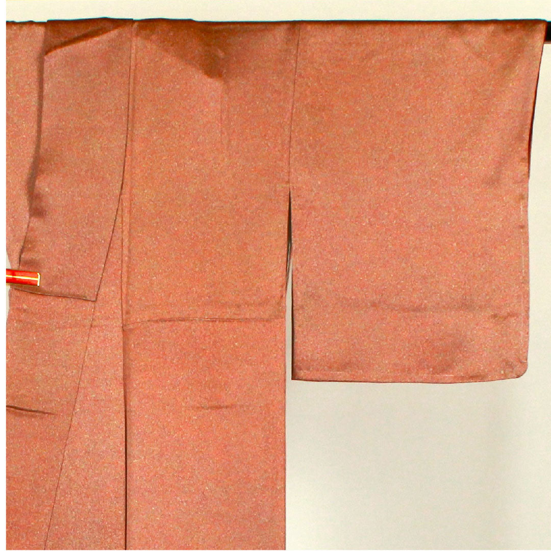 色無地 タタキ染 作家物 源氏車  身丈157cm 裄丈64.5cm 袷  正絹 Sランク 茶系 1114000382314