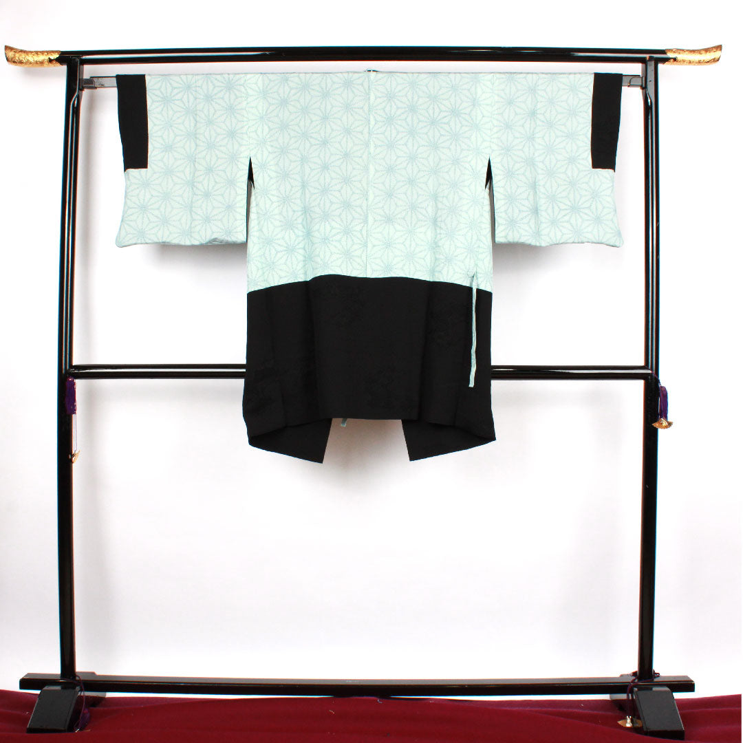 道行コート 身丈93cm 裄丈65cm 喪服用  正絹 Sランク 袷 黒系 1117000482910