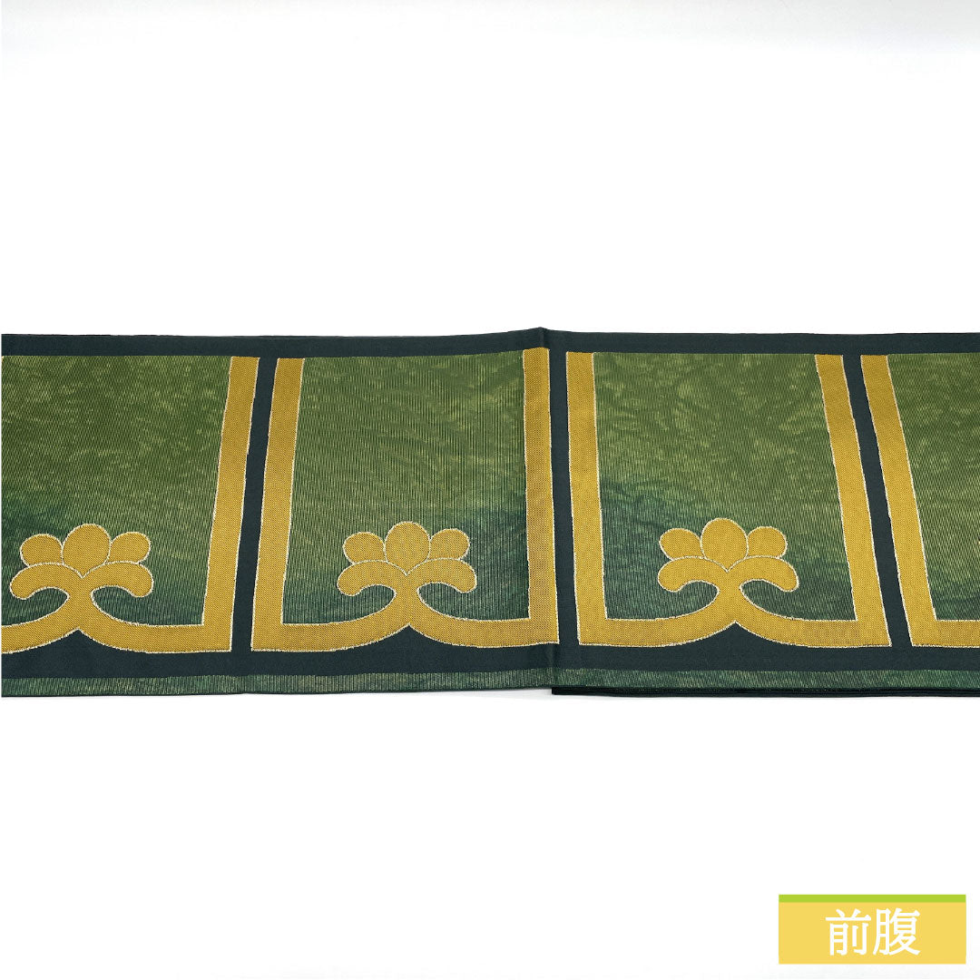 リサイクル着物】袋帯 正絹 Aランク 漆箔 西陣織 抽象模様 帯丈436cm