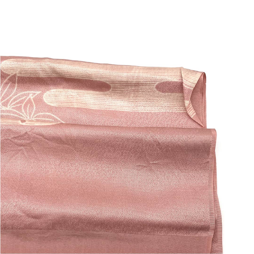 Obiage, pure silk, semi-formal, light pink plum color, Genji clouds, wisteria, classic pattern, length 180cm, width 30.5cm, S rank, pink, 1136000522913