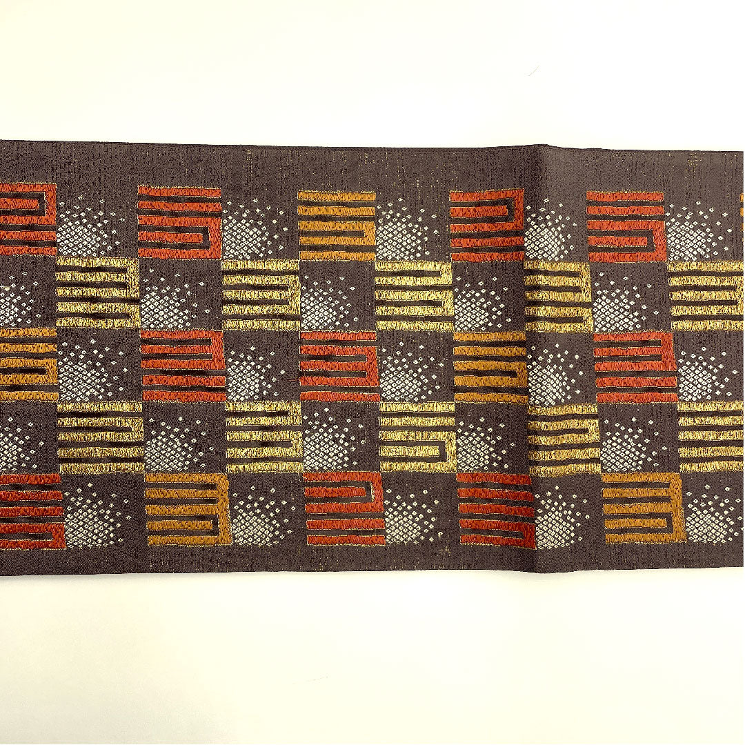 Fukuro Obi, Komori Orimono, Genjiko, Length 444cm, Pure Silk, S Rank, Six-pass, Semi-formal, Purple, 1123003312320