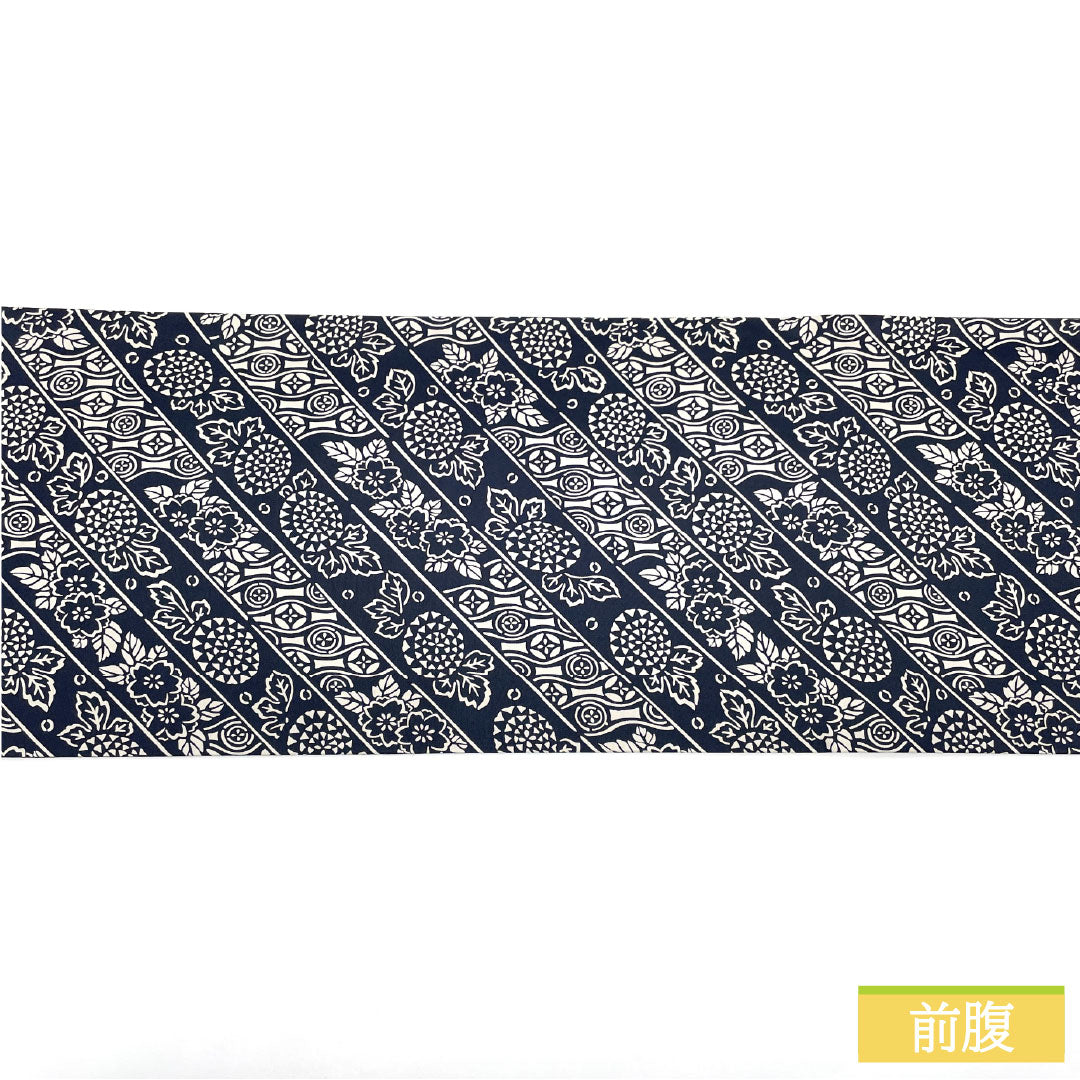 袋帯 正絹 Sランク 紺滅色（こんけしいろ） 染め帯 伊勢型染 帯丈448cm 全通 カジュアル 紺系 1123016582318