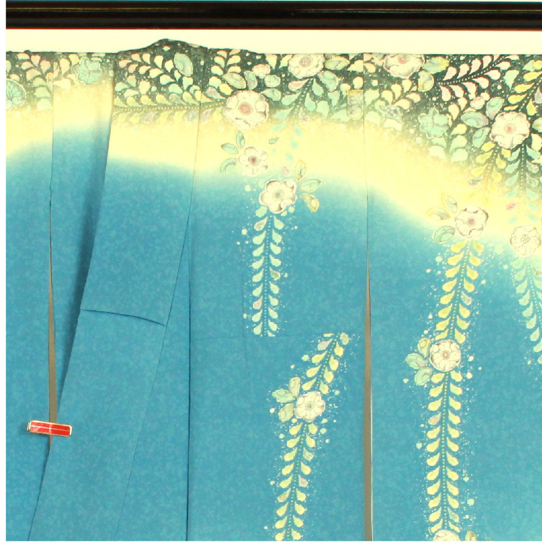 振袖 身丈156cm 裄丈63cm 袷  辻ヶ花 桐屋翠山工房謹製  正絹 Sランク 青系 1113000442317