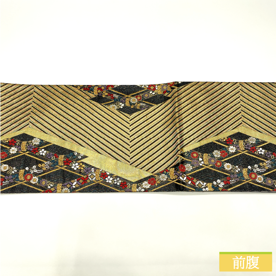 袋帯 正絹 Aランク 抽象模様 西陣織 帯丈424cm 六通 フォーマル グラデーション系 1123017323399