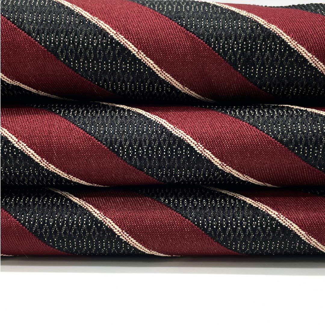 半幅帯 ポリエステル リバーシブル 幾何学模様 市松 帯丈400cm 黒系 Sランク 1125002232410