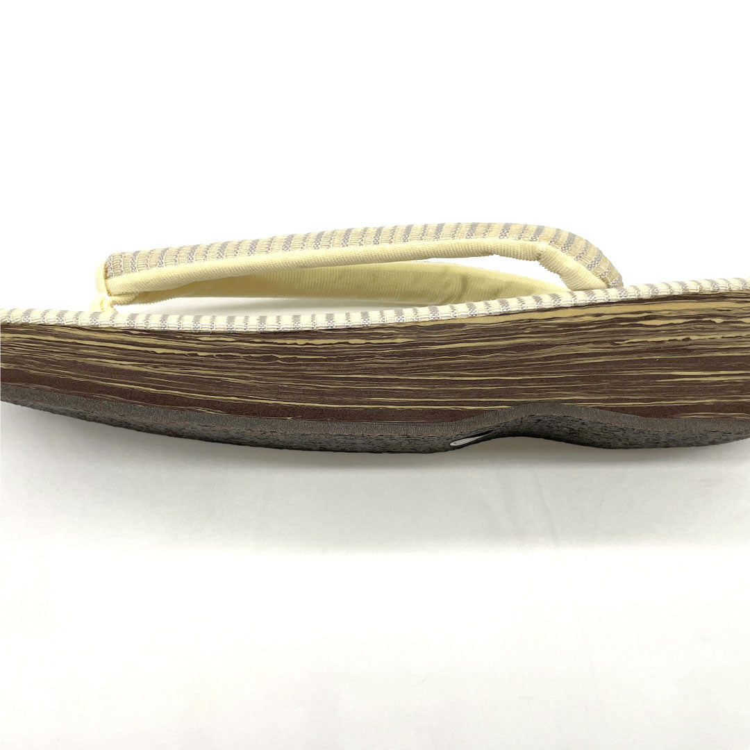 （新古品）草履 EVA NEWランク カジュアル フリーサイズ 雨の日 絽綴れ 長さ24cm Lサイズ クリーム系 1122001331415