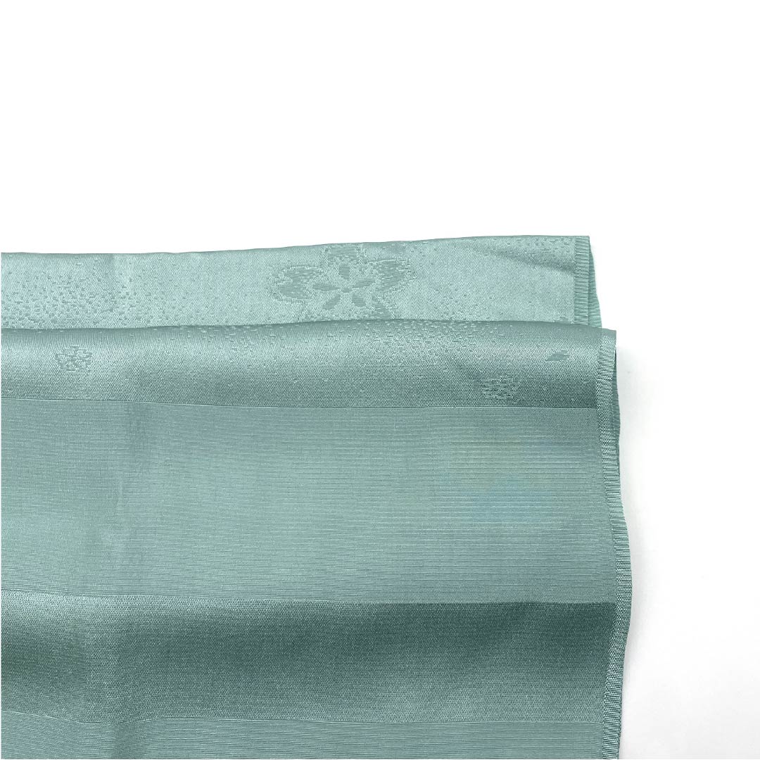 Obiage, pure silk, semi-formal, bean blue color, cherry blossom, floral pattern, classic pattern, length 172cm, width 31cm, S rank, green, 1136000552919