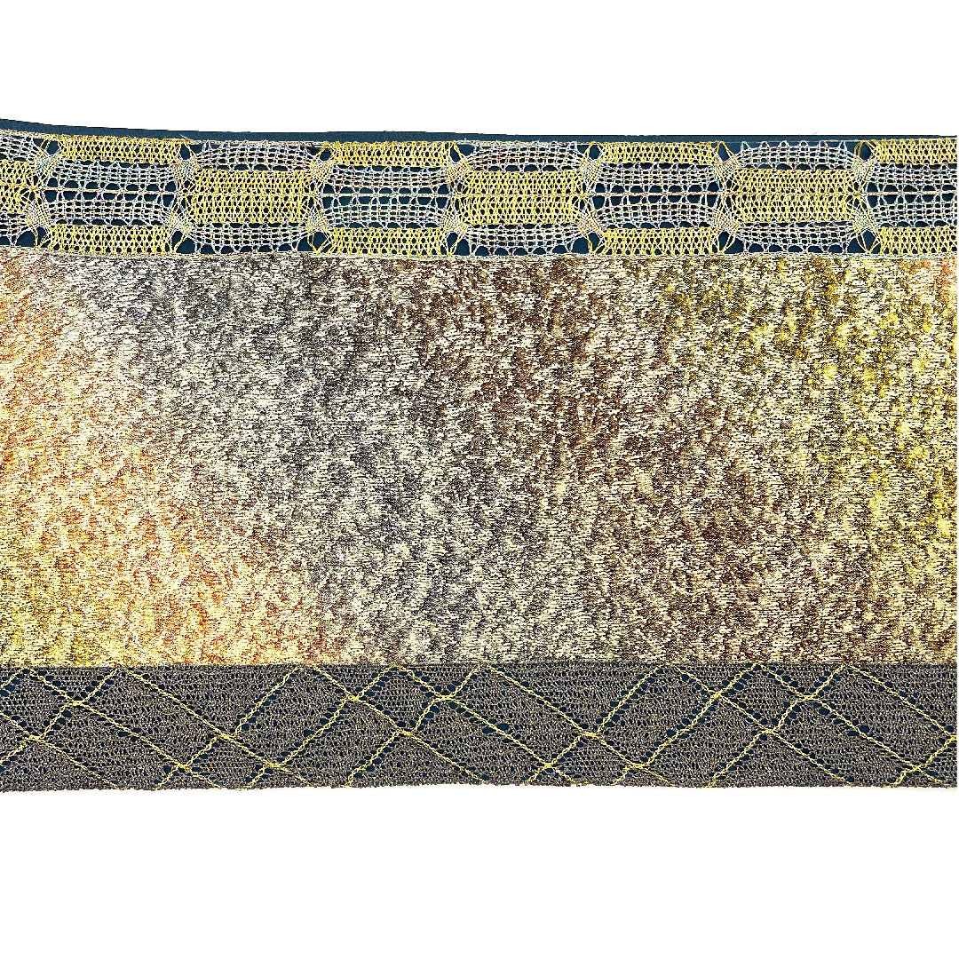 袋帯 ふくれ織り 帯丈452cm 正絹 Aランク 全通 カジュアル 青系 1123002563417