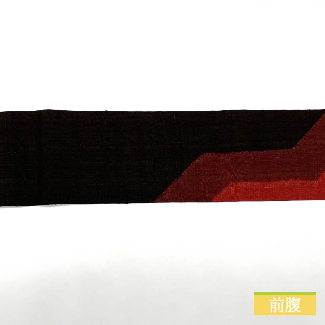 名古屋帯 紬地 絞り 幾何学模様 帯丈359cm 正絹 Sランク 六通 カジュアル グラデーション系 1124008132399 名古屋仕立て