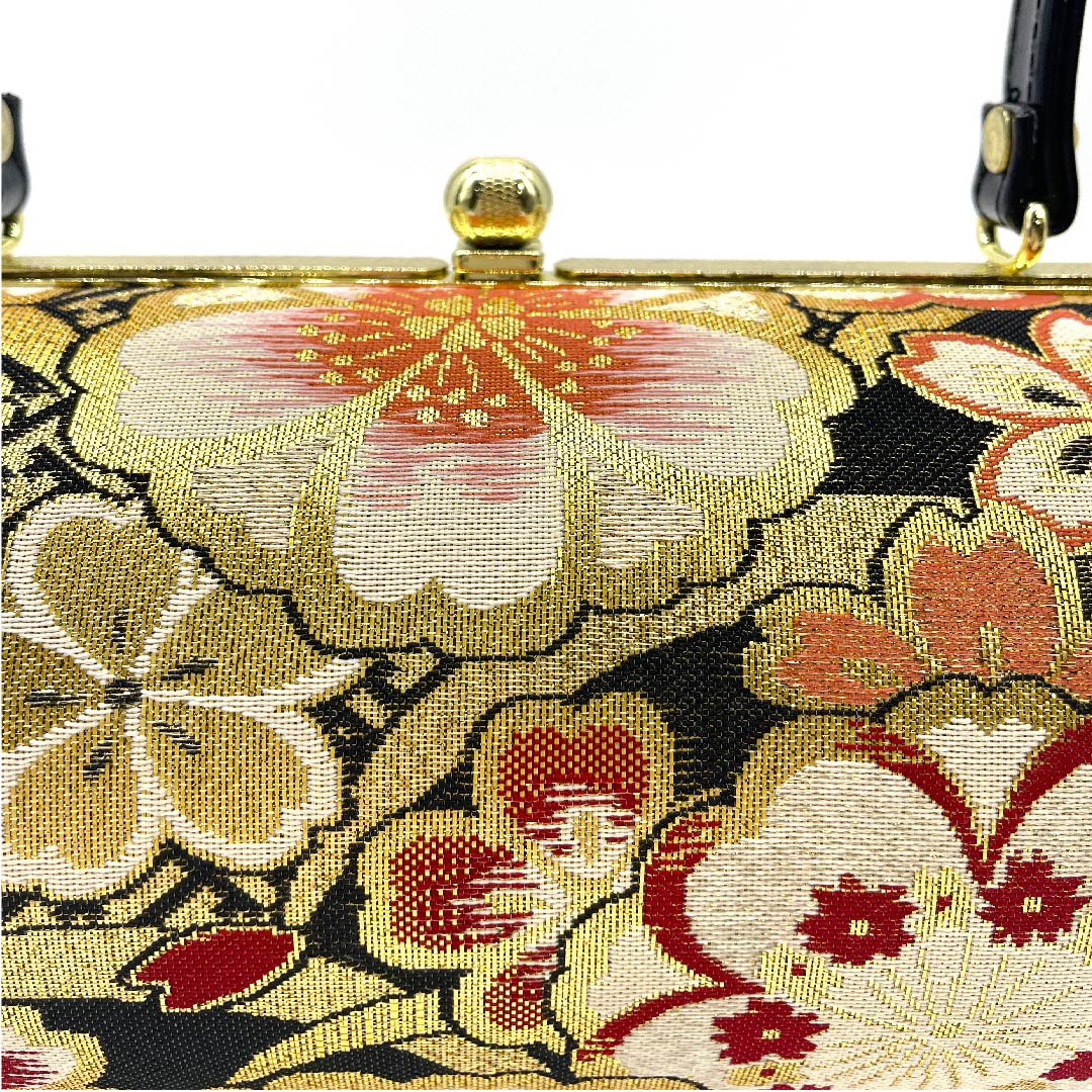 (New old stock) Formal sandal and bag set, black, unused, for furisode, cherry blossom, size M, black, rank S, 1133000062310