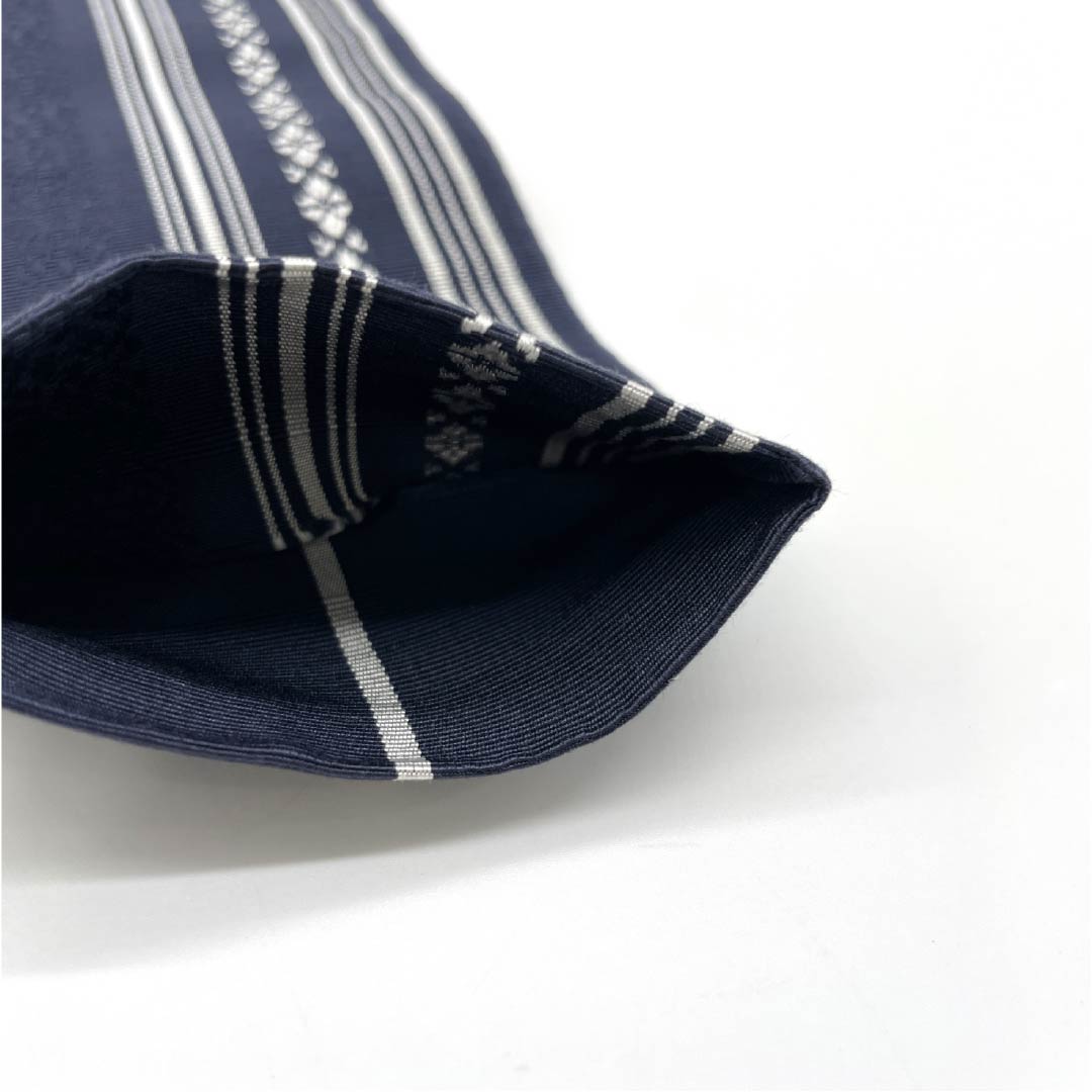 （未仕立）角帯 木綿 燻色（ふすべいろ） 博多織 献上柄 帯丈376cm 幅8.5cm Sランク 紺系 1134000472918