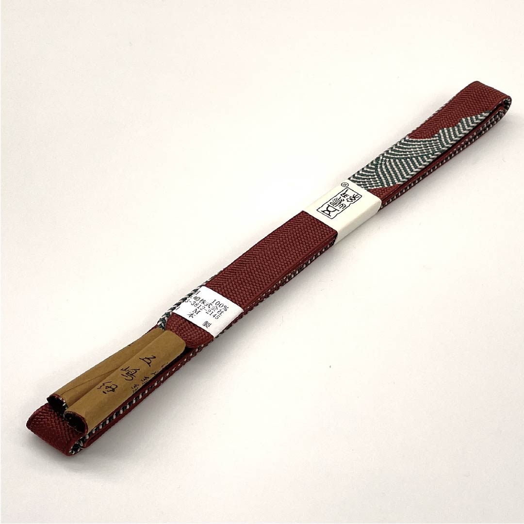 （新古品） 帯締め 正絹 四分紐 赤褐色色（せきかっしょくいろ） 五嶋紐 江戸組紐 新古品 長さ約162cm 幅約1.7cm カジュアル Sランク 茶系 1135002932314