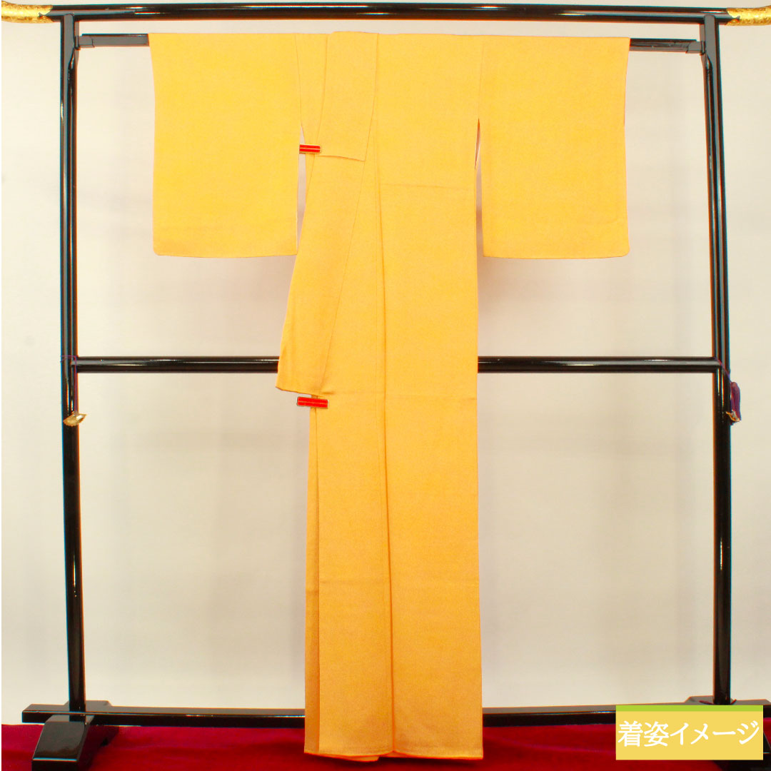 Plain color, pure silk, length 163.5cm, sleeve length 65.5cm, forget-me-not color, with basting thread, unused, lined, S rank, orange, 1114001202426