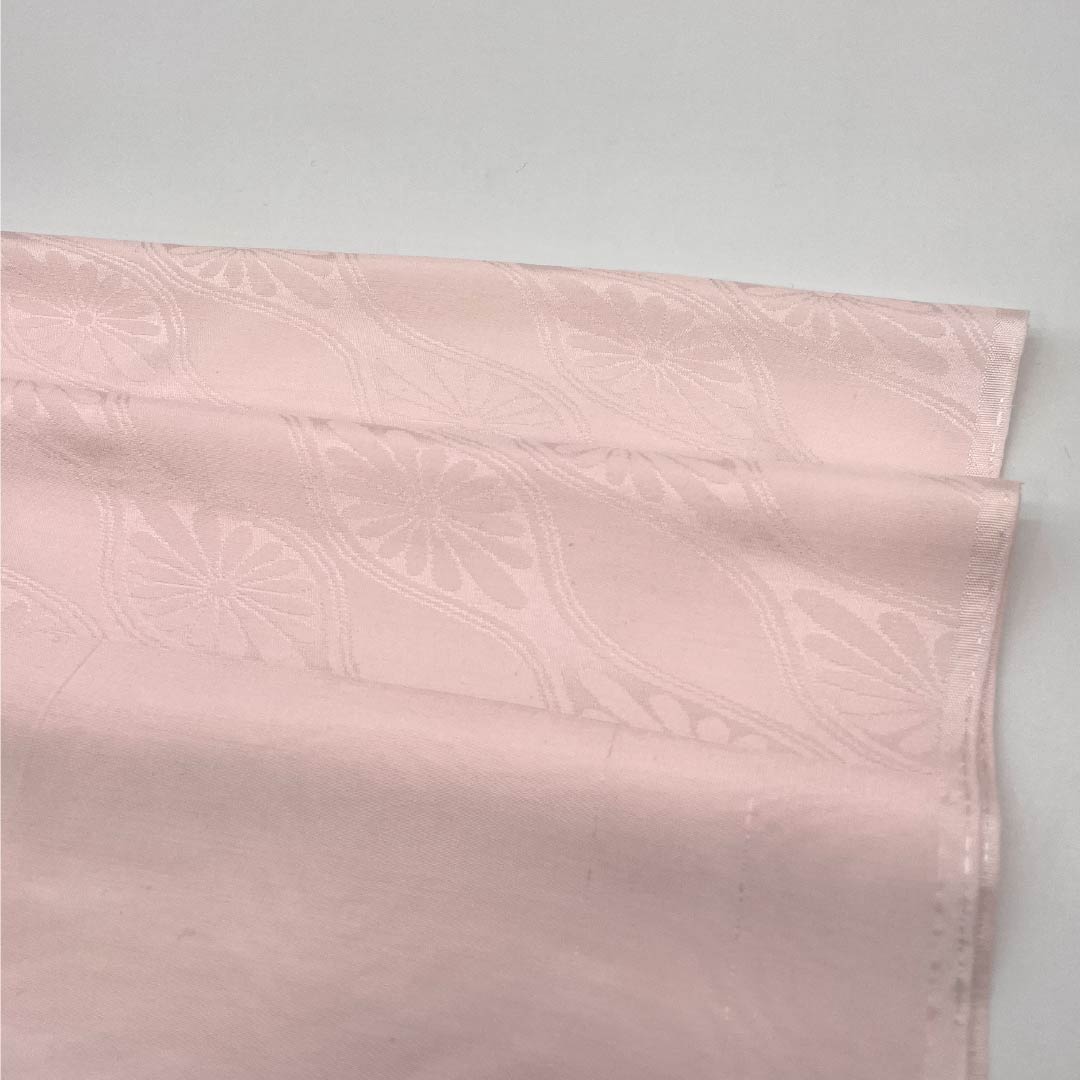 帯揚げ 正絹 Aランク セミフォーマル 桜色（さくらいろ） 立涌 菊 古典柄 長さ約170cm 幅約29cm ピンク系 1136002063913