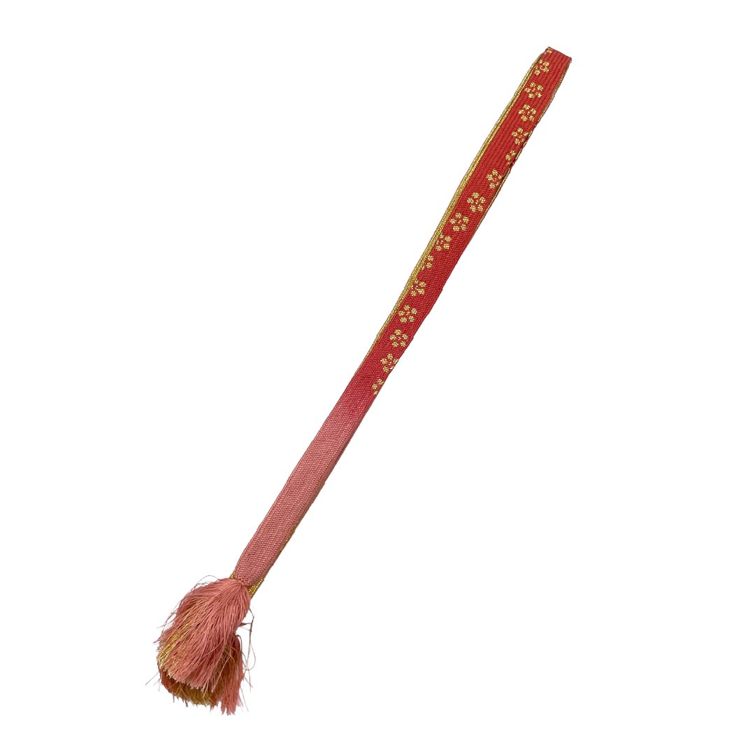 帯締め 正絹 Sランク 紅梅色（こうばいいろ） 平組 桜 長さ約159cm 幅約1.5cm フォーマル ピンク系 1135006312313