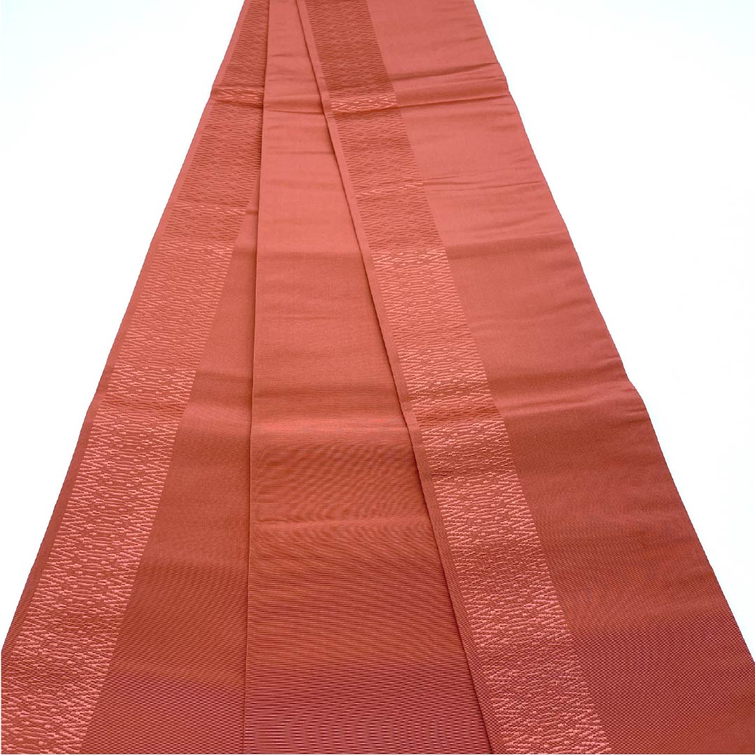 半幅帯 正絹 海老赤色（えびあかいろ） 抽象模様 帯丈372cm 橙系 Sランク 1125001642326