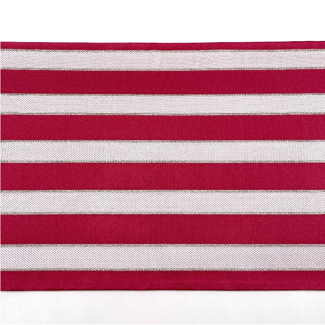 袋帯 苺色（いちごいろ） 振袖用 縞 帯丈436cm 正絹 Aランク 六通 フォーマル ピンク系 1123006543313