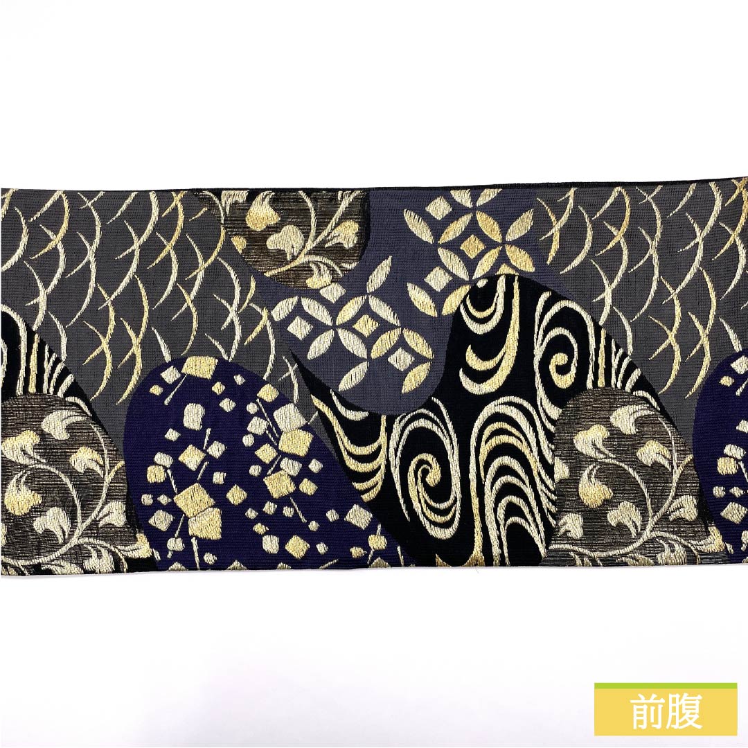 袋帯 正絹 観世流水 七宝 露芝 帯丈440cm Aランク 六通 フォーマル グラデーション系 1123013963399