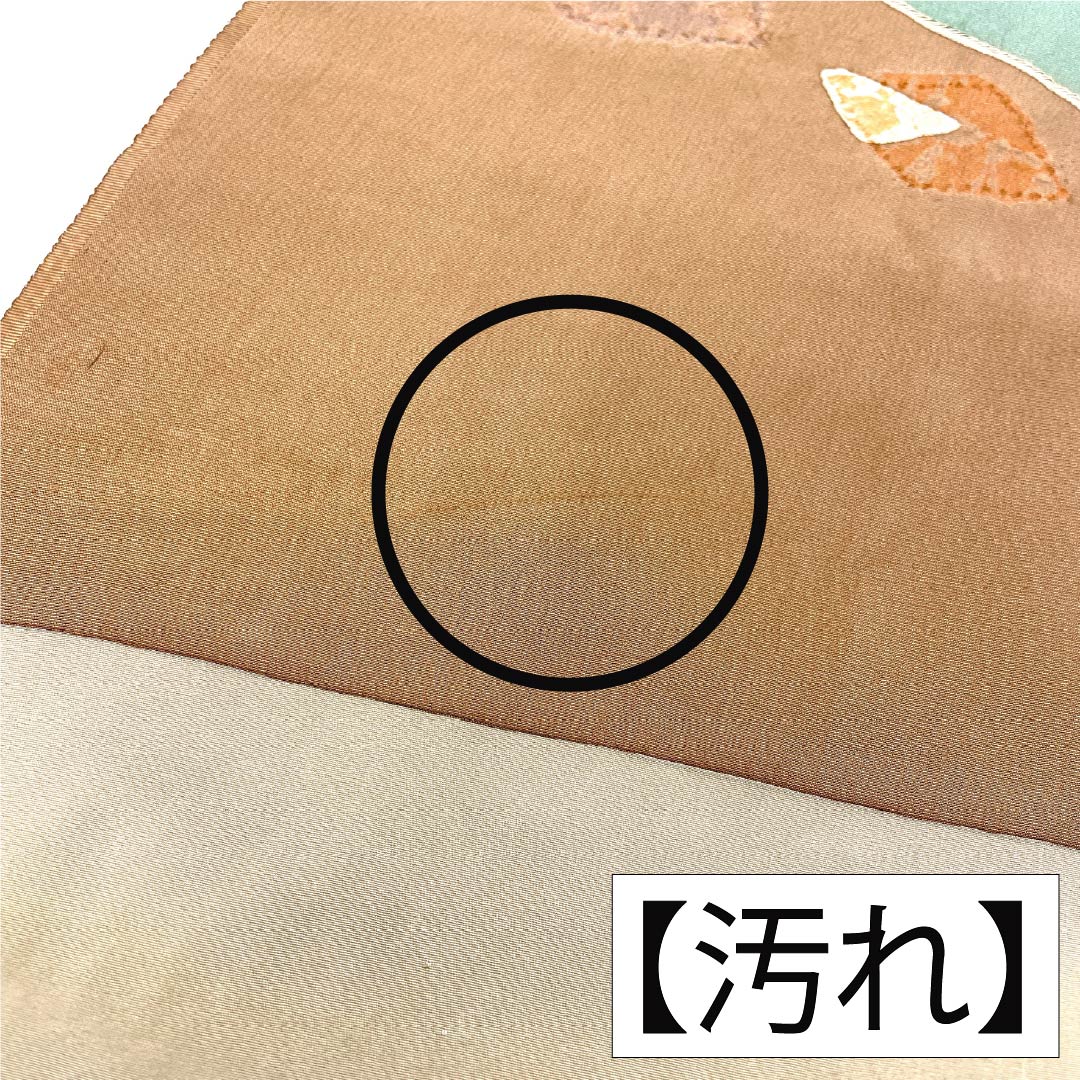 Obiage, pure silk, A rank, semi-formal, camel, abstract pattern, floral, length approx. 177cm, width approx. 30cm, brown tones, 1136004333914