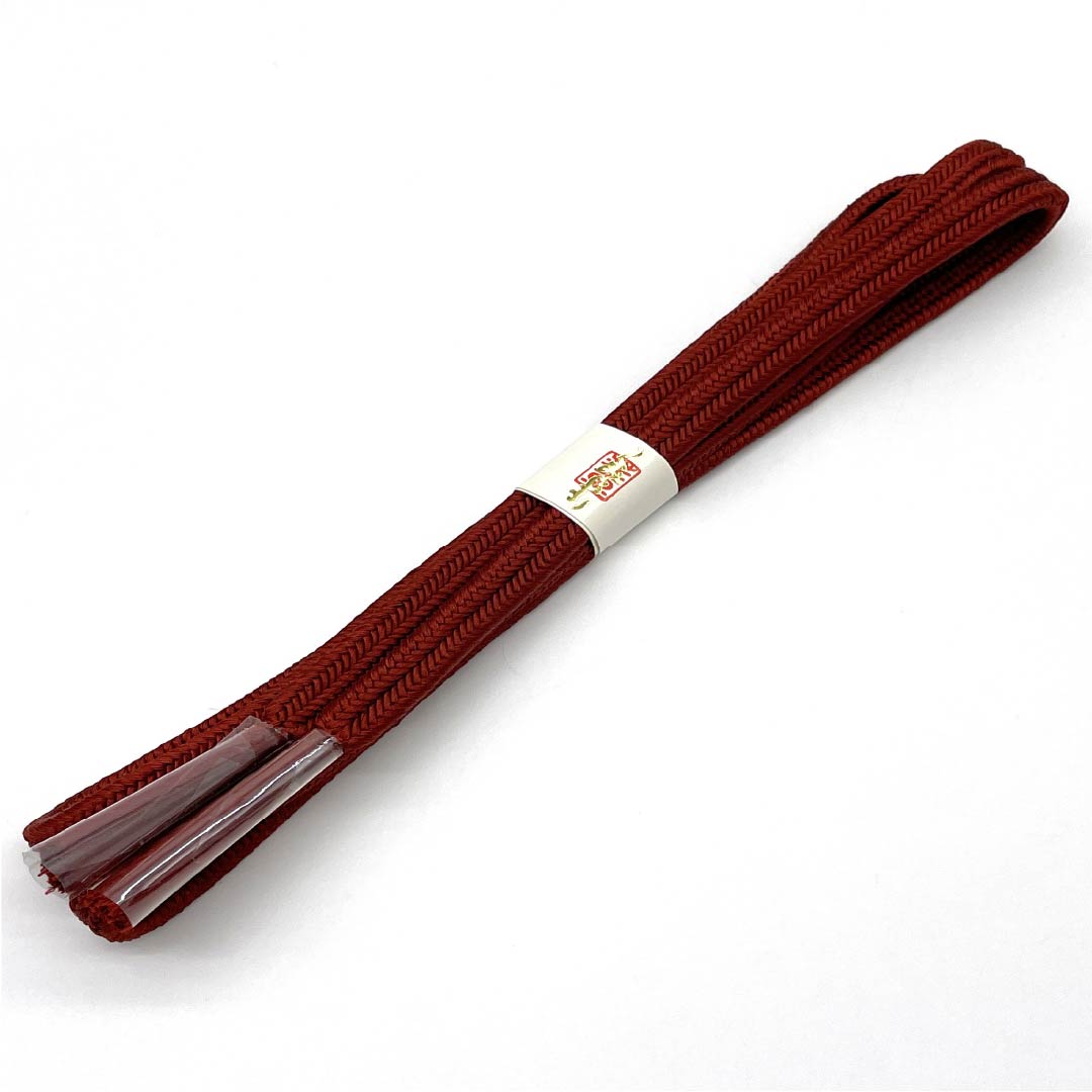 (New old stock) Obi-jime (belt fastener) Pure silk Oxblood color Crown set New old stock Length approx. 166cm Width approx. 1cm Semi-formal NEW rank Brown 1135003661314