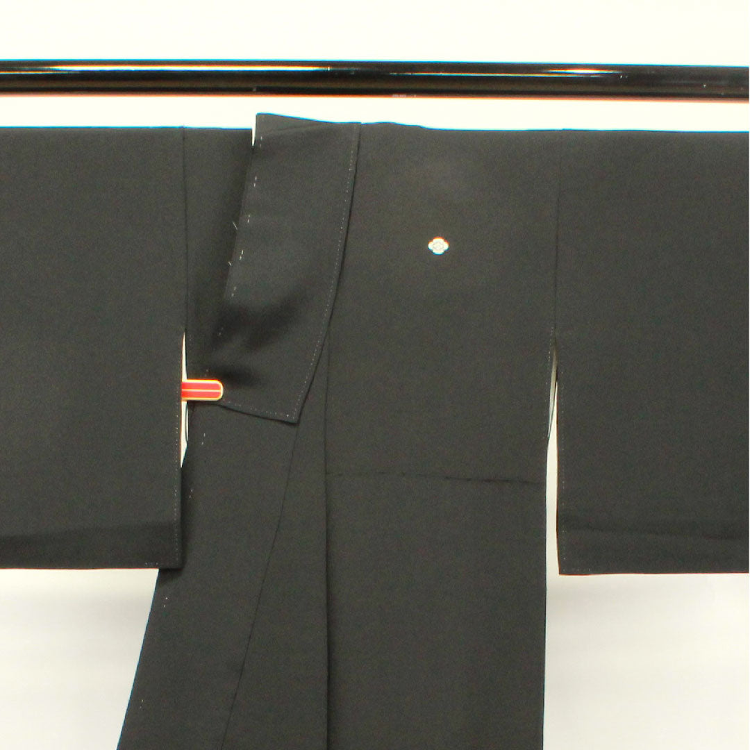 黒留袖 身丈156.5cm 裄丈61cm 袷 京友禅 松竹梅 木瓜 正絹 Sランク 五つ紋 黒系 1111000682310