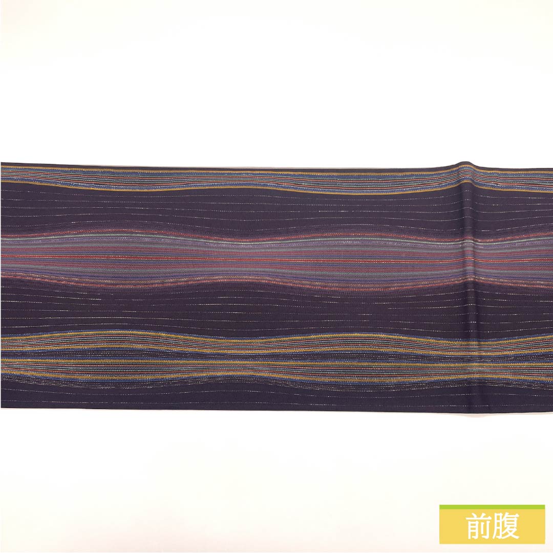 袋帯 正絹 Sランク 紫烏色色（しうしょくいろ） 立涌 帯丈448cm 全通 セミフォーマル 紫系 1123015382320