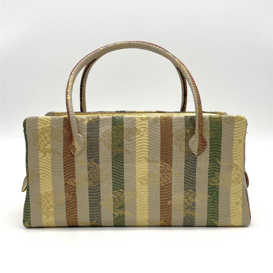 Casual Japanese style bag, silk grey, Rikyu bag, rough sea pattern, classic design, grey, S rank, 113900058222