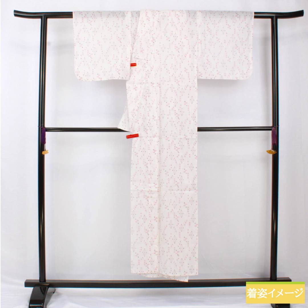 新品に近い！助六染＊綿紬＊高級感ある＊大人の浴衣＊浴衣着物＊１６０ｃｍ＊裄６５ リサイクル着物】浴衣 ポリ65%・綿35% 身丈148cm 裄丈62.5cm Aランク