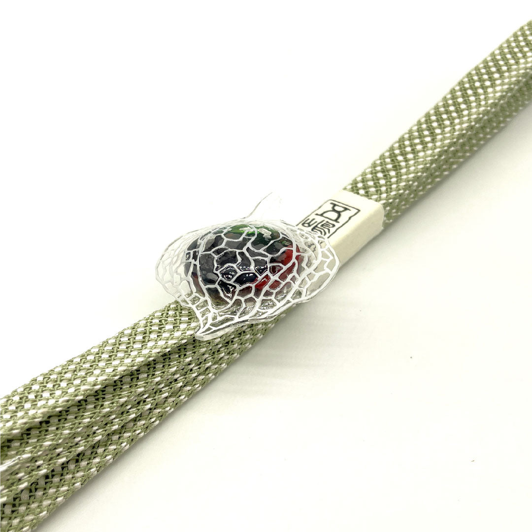 (新品)帯締め 正絹 NEWランク 三分紐 緑衫色（ろくそういろ） 白 五嶋紐 夏物 長さ約134cm 幅約1.2cm カジュアル 緑系 1135005241319