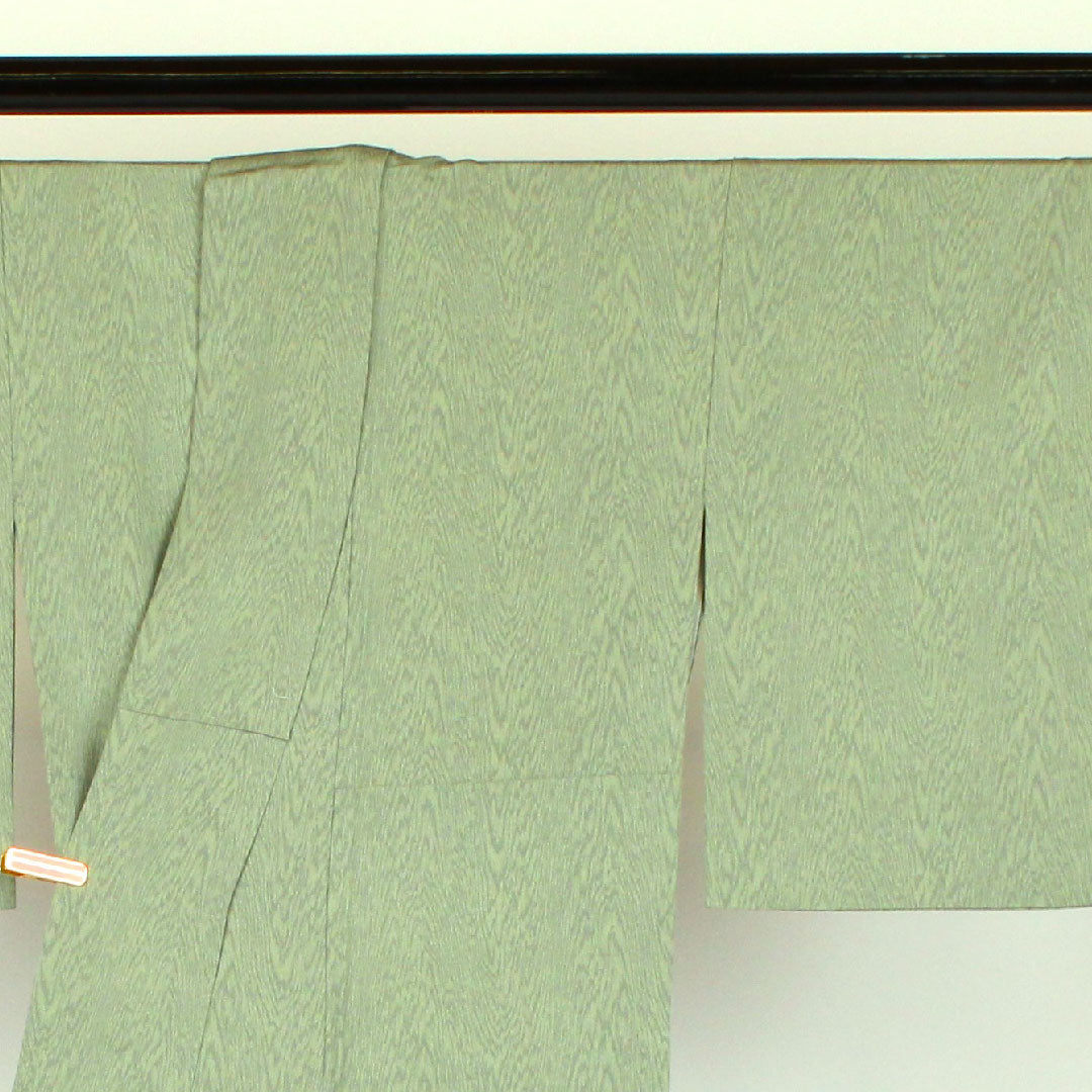 小紋 身丈160cm 裄丈63cm 袷  幾何学模様 正絹 Aランク 緑系 1115000233319