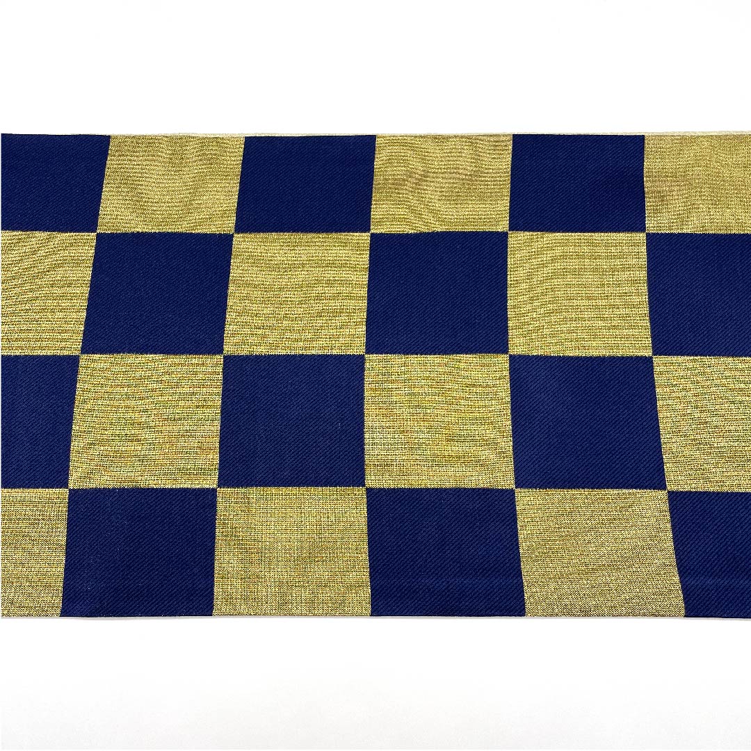 袋帯 金色 振袖用 市松 帯丈440cm 正絹 Aランク 六通 フォーマル 金系 1123006313321