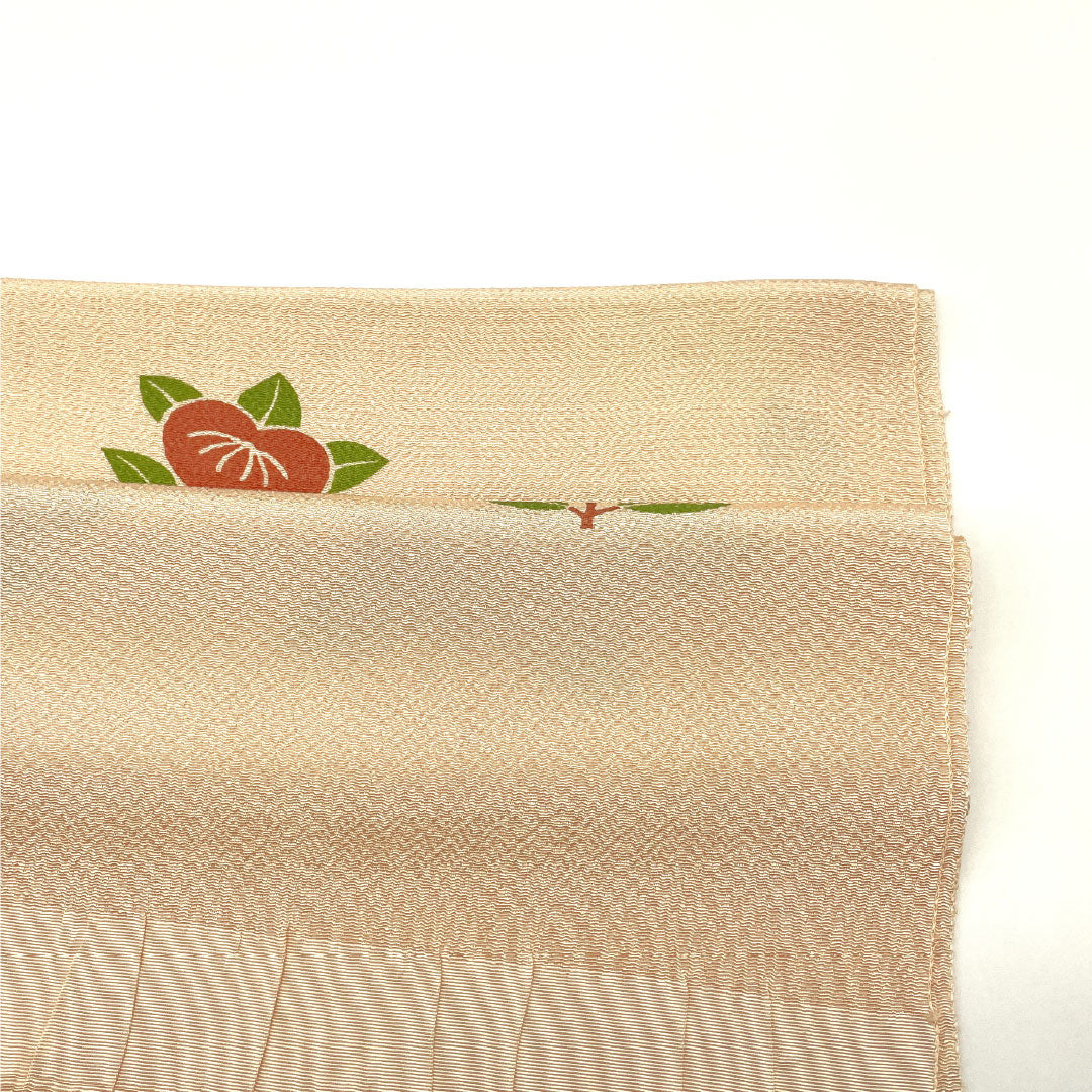 O0772 オールシーズン 美品 逸品 紗つむぎ 変わり織 正絹開き名古屋帯揚げ O0772 オールシーズン 美品 逸品 紗つむぎ 変わり織 正絹開き名古屋