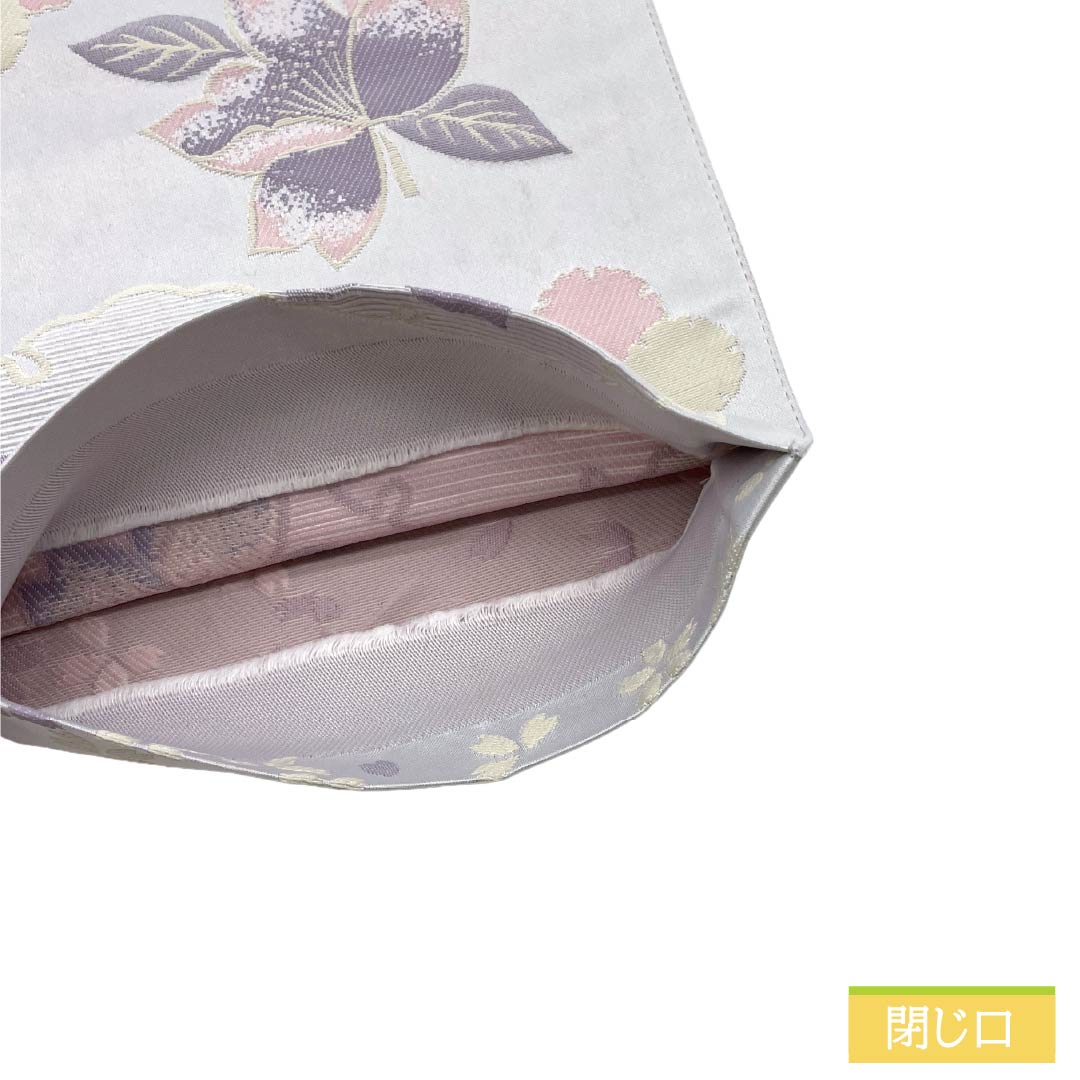 半幅帯 ポリエステル Aランク 銀灰色（ぎんはいしょく） リバーシブル 雪輪 桜 帯丈400cm グレー系 1125004763422