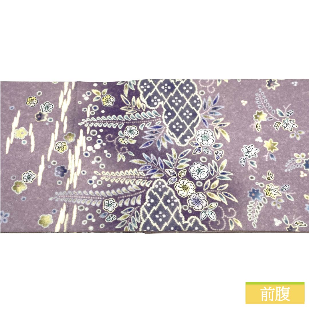 袋帯 正絹 Sランク 薄紫色（うすむらさきいろ）  古典柄 辻が花 帯丈447cm ポイント柄 セミフォーマル 紫系 1123018242320